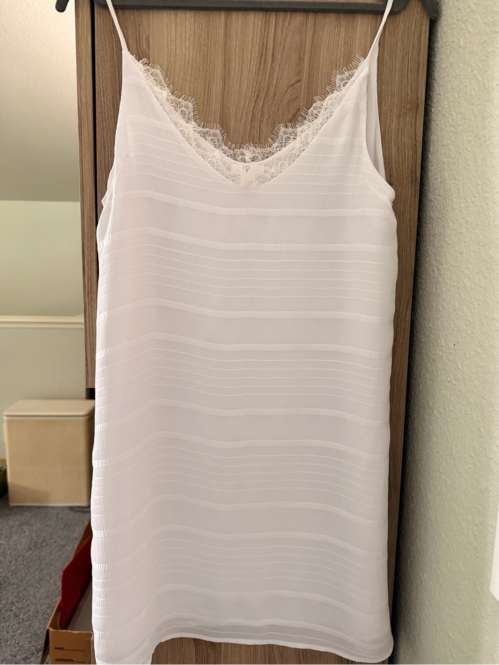 Banana Republic White Lace-Trim Slip